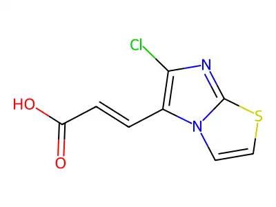(2E)-3-(6-chloroimidazo(2,1-b)(1,3)thiazol-5-yl)prop-2-enoic acid structure