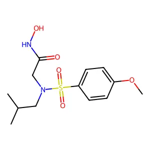 N-isobutyl-N-(4-methoxyphenylsulfonyl)glycyl hydroxamic acid structure