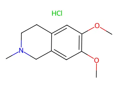 6,7-Dimethoxy-2-methyl-1,2,3,4-tetrahydroisoquinoline hydrochloride structure