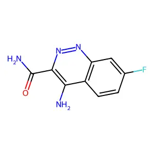 4-Amino-7-fluorocinnoline-3-carboxamide structure