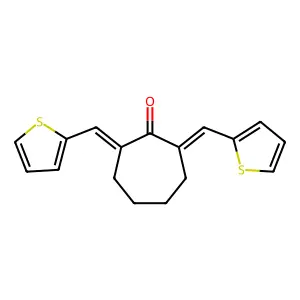 (2E,7E)-2,7-bis(thiophen-2-ylmethylidene)cycloheptanone structure