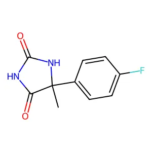 (5S)-5-(4-fluorophenyl)-5-methylimidazolidine-2,4-dione structure