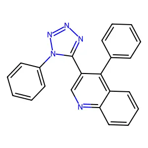 Quinoline, 4-phenyl-3-(1-phenyl-5-tetrazolyl)- structure