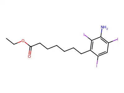 Ethyl 7-(3-amino-2,4,6-triiodophenyl)-heptanoate structure
