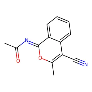 1H-1-Acetylimino-3-methylbenzo[c]pyran-4-carbonitrile structure