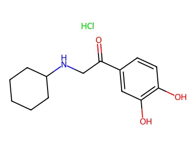 2-(Cyclohexylamino)-3',4'-dihydroxyacetophenone hydrochloride structure