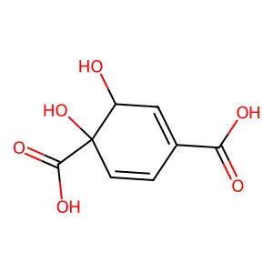 (3S,4R)-3,4-dihydroxycyclohexa-1,5-diene-1,4-dicarboxylic acid structure