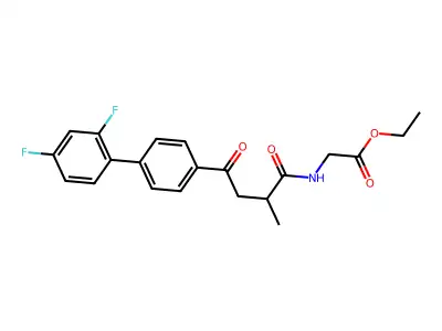 Glycine, N-(4-(2',4'-difluoro(1,1'-biphenyl)-4-yl)-2-methyl-1,4-dioxobutyl)-, ethyl ester, (+-)- structure