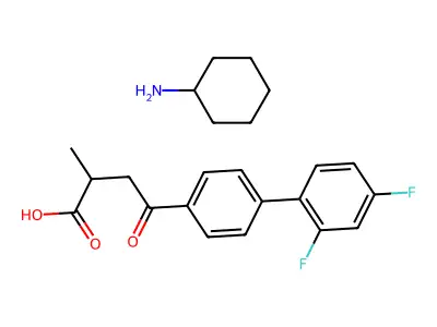 (1,1'-Biphenyl)-4-butanoic acid, 2',4'-difluoro-alpha-methyl-gamma-oxo-, (+-)-, compd. with cyclohexanamine (1:1) structure
