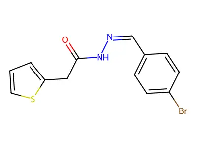 N'-[(E)-(4-bromophenyl)methylidene]-2-(thiophen-2-yl)acetohydrazide structure