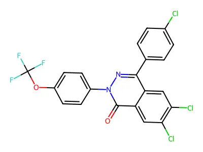 6,7-Dichloro-4-(4-chlorophenyl)-2-[4-(trifluoromethoxy)phenyl]phthalazin-1-one structure
