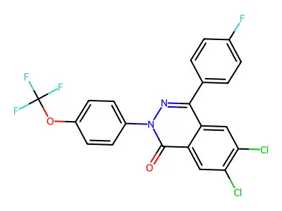 6,7-Dichloro-4-(4-fluorophenyl)-2-[4-(trifluoromethoxy)phenyl]phthalazin-1-one structure