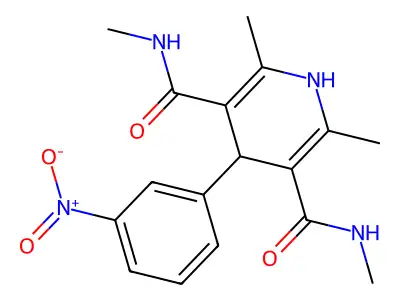 3,5-Pyridinedicarboxamide, 1,4-dihydro-4-(3-nitrophenyl)-N,N',2,6-tetramethyl- structure