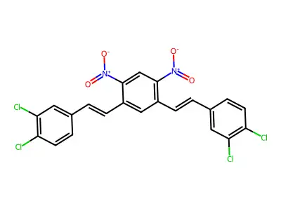 1,5-Bis(2-(3,4-dichlorophenyl)ethenyl)-2,4-dinitrobenzene structure
