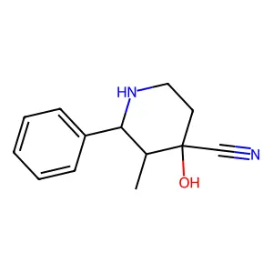 4-Hydroxy-3-methyl-2-phenylpiperidine-4-carbonitrile structure