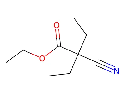 Ethyl 2-cyano-2-ethylbutyrate structure