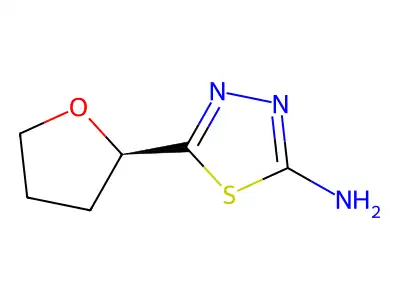 5-[(2R)-tetrahydrofuran-2-yl]-1,3,4-thiadiazol-2-amine structure