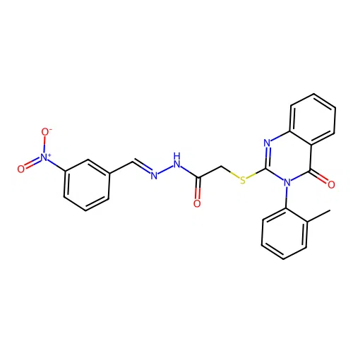 2-{[3-(2-methylphenyl)-4-oxo-3,4-dihydroquinazolin-2-yl]sulfanyl}-N'-[(E)-(3-nitrophenyl)methylidene]acetohydrazide structure