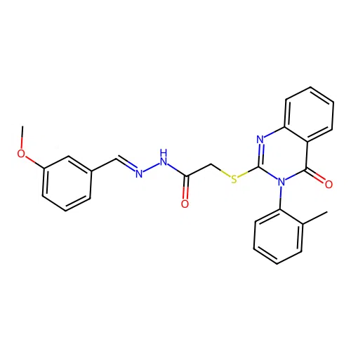 (E)-N'-(3-methoxybenzylidene)-2-((4-oxo-3-(o-tolyl)-3,4-dihydroquinazolin-2-yl)thio)acetohydrazide structure