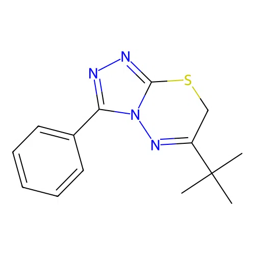 6-tert-butyl-3-phenyl-7H-[1,2,4]triazolo[3,4-b][1,3,4]thiadiazine structure