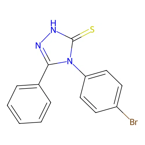 4-(4-bromophenyl)-5-phenyl-4H-1,2,4-triazol-3-yl hydrosulfide structure