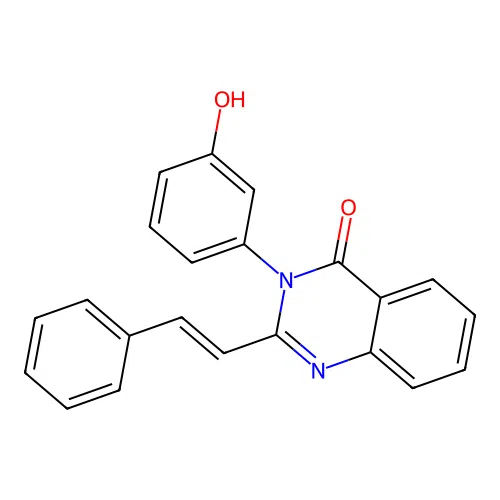 3-(3-hydroxyphenyl)-2-[(E)-2-phenylethenyl]quinazolin-4(3H)-one structure