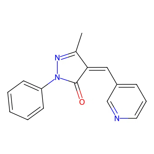 (4Z)-5-methyl-2-phenyl-4-(pyridin-3-ylmethylidene)-2,4-dihydro-3H-pyrazol-3-one structure