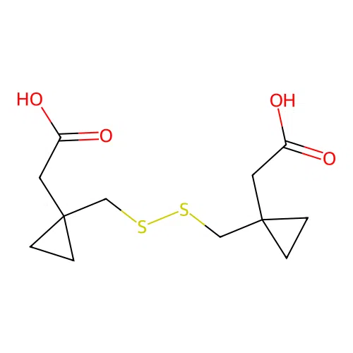 (1-(1-Carboxymethyl-cyclopropylmethyldisulfanylmethyl)-cyclopropyl)-essigsaure structure