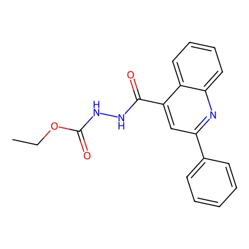 N'-(ethoxycarbonyl)-2-phenylquinoline-4-carbohydrazide structure