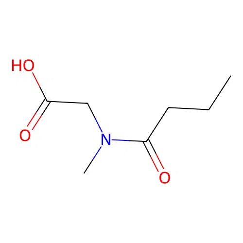 2-[Butanoyl(methyl)amino]acetic acid structure