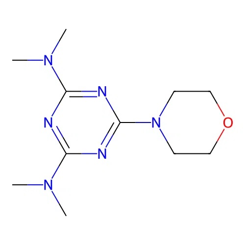 N,N,N',N'-tetramethyl-6-(4-morpholinyl)-1,3,5-triazine-2,4-diamine structure