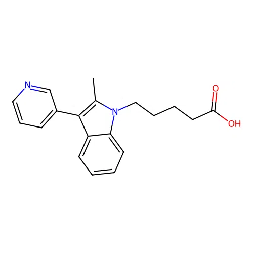 5-(2-Methyl-3-(pyridin-3-yl)-1H-indol-1-yl)pentanoic acid structure