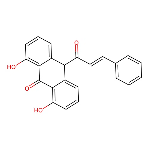 1,8-Dihydroxy-10-(1-oxo-3-phenyl-2-propenyl)-9(10H)-anthracenone structure