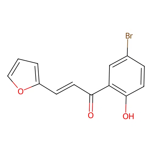 (E)-1-(5-bromo-2-hydroxyphenyl)-3-(furan-2-yl)prop-2-en-1-one structure