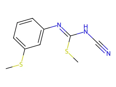 methyl N-cyano-N'-(4-ethoxyphenyl)carbamimidothioate structure