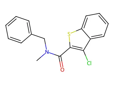 N-benzyl-3-chloro-N-methyl-1-benzothiophene-2-carboxamide structure