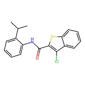 3-chloro-N-(2-propan-2-ylphenyl)-1-benzothiophene-2-carboxamide structure
