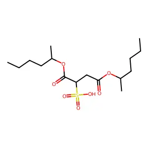 1,4-Bis(hexan-2-yloxy)-1,4-dioxobutane-2-sulfonic acid structure