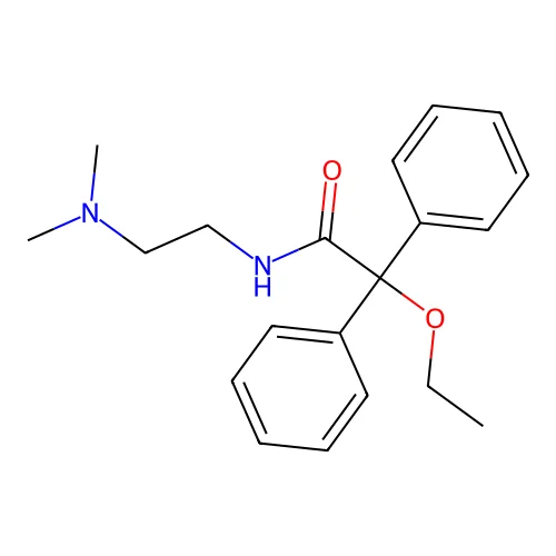 N-[2-(dimethylamino)ethyl]-2-ethoxy-2,2-diphenylacetamide structure