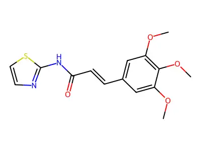 (E)-N-(1,3-thiazol-2-yl)-3-(3,4,5-trimethoxyphenyl)prop-2-enamide structure