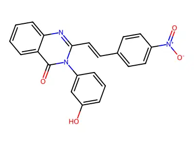 3-(3-hydroxyphenyl)-2-[(E)-2-(4-nitrophenyl)ethenyl]quinazolin-4-one structure