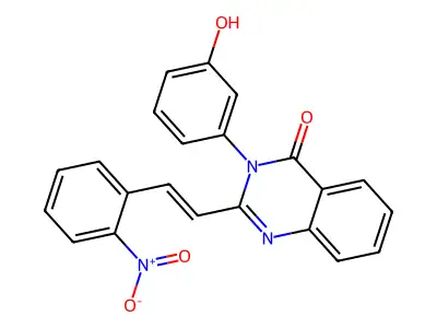 2-(2-{2-nitrophenyl}vinyl)-3-(3-hydroxyphenyl)-4(3H)-quinazolinone structure