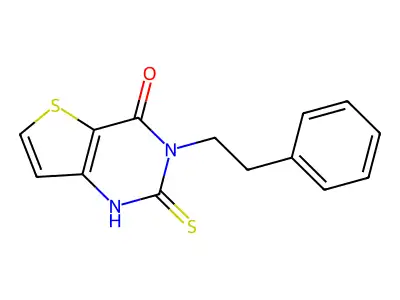 3-(2-phenylethyl)-2-thioxo-2,3-dihydrothieno[3,2-d]pyrimidin-4(1H)-one structure
