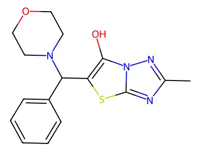 2-Methyl-5-(morpholino(phenyl)methyl)thiazolo[3,2-b][1,2,4]triazol-6-ol structure