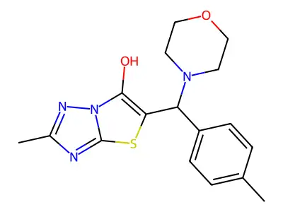 2-Methyl-5-(morpholino(p-tolyl)methyl)thiazolo[3,2-b][1,2,4]triazol-6-ol structure