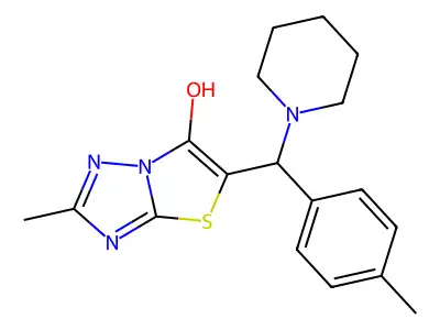2-Methyl-5-(piperidin-1-yl(p-tolyl)methyl)thiazolo[3,2-b][1,2,4]triazol-6-ol structure