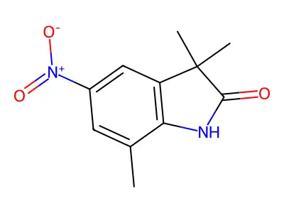 1,3-Dihydro-3,3,7-trimethyl-5-nitro-2H-indol-2-one structure