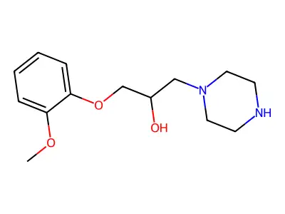 alpha-((2-Methoxyphenoxy)methyl)-1-piperazineethanol structure