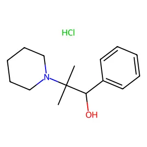 2-Methyl-1-phenyl-2-(piperidin-1-yl)propan-1-ol--hydrogen chloride (1/1) structure