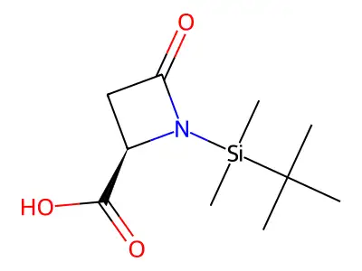 (R)-1-(tert-Butyldimethylsilyl)-4-oxoazetidine-2-carboxylic acid structure